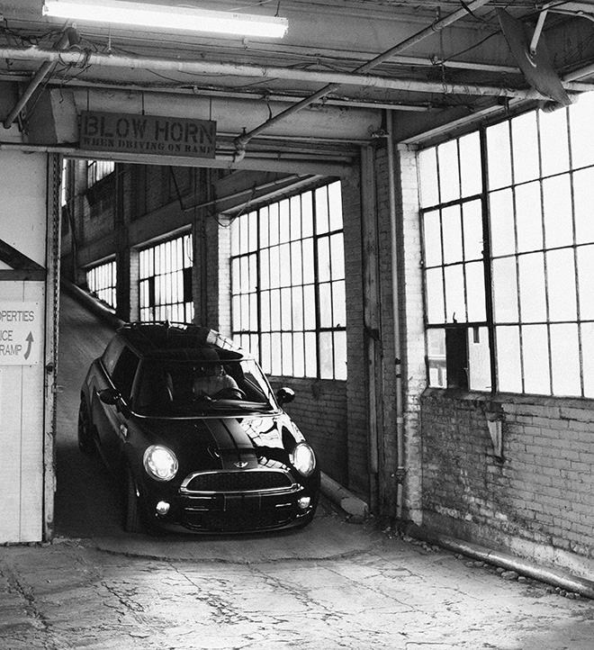 During a photoshoot, we channeled our inner-Italian job. Both Bane and Sgt. Pepper were driven, in reverse, up an access ramp to the second floor of a mixed-use warehouse. (Photo: Khalid Ibrahim, Eat Pomegranate Photography)